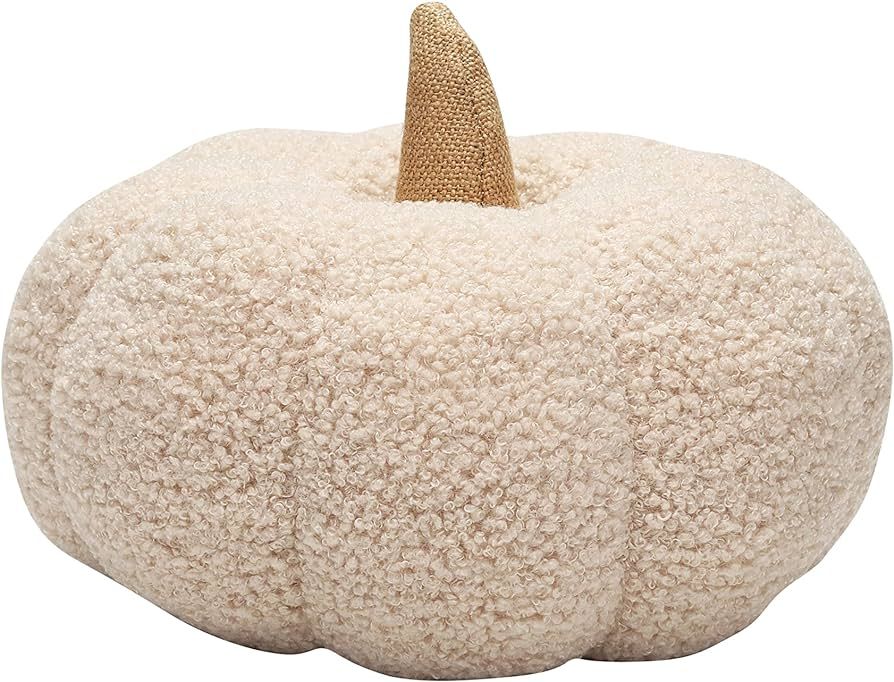 Pearhead Sherpa Pumpkin, Plush Stuffed Halloween Home Decorations, Modern Fall Home Decor, 6.5" x... | Amazon (US)