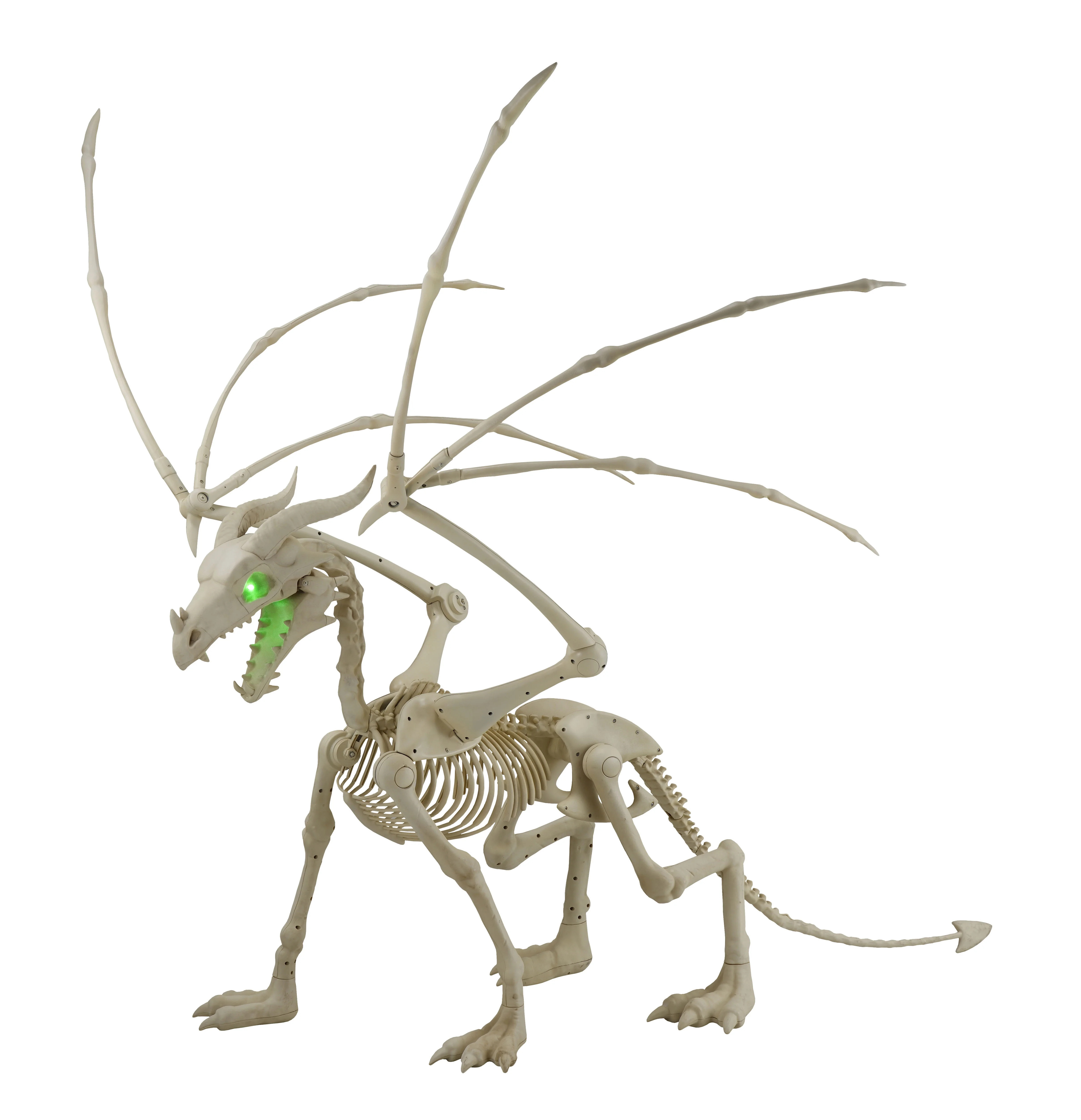 Halloween Animated Skeleton Dragon Decoration, Bone Color, Plastic, 36", by Way To Celebrate | Walmart (US)