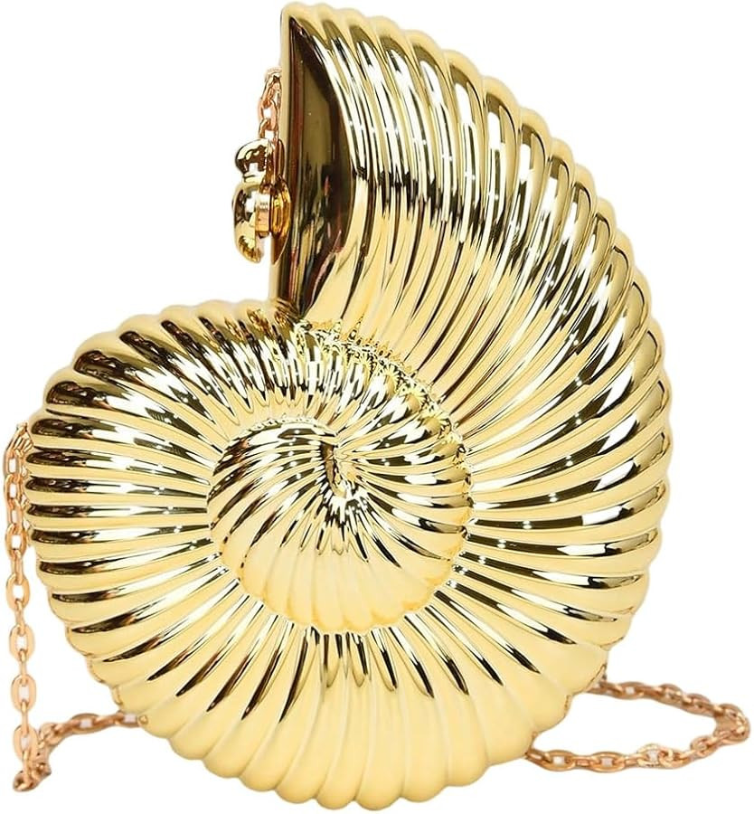 Milumia Women's Seashell Purse Metallic Conch Shaped Crossbody Bag Party Prom Handbags | Amazon (US)
