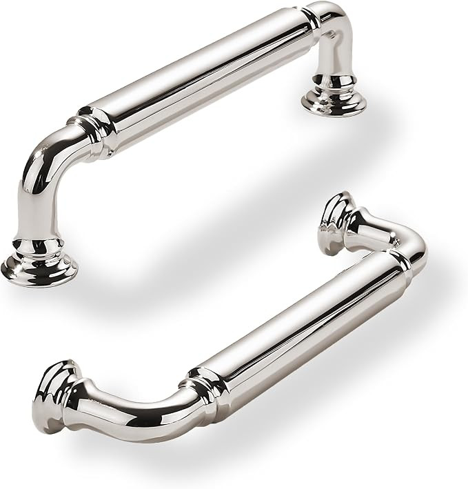 10-Pack Polished Nickel Heavy-Duty Solid Cabinet Pulls, 3-3/4 Inch (96mm) Hole Center, Drawer Pul... | Amazon (US)