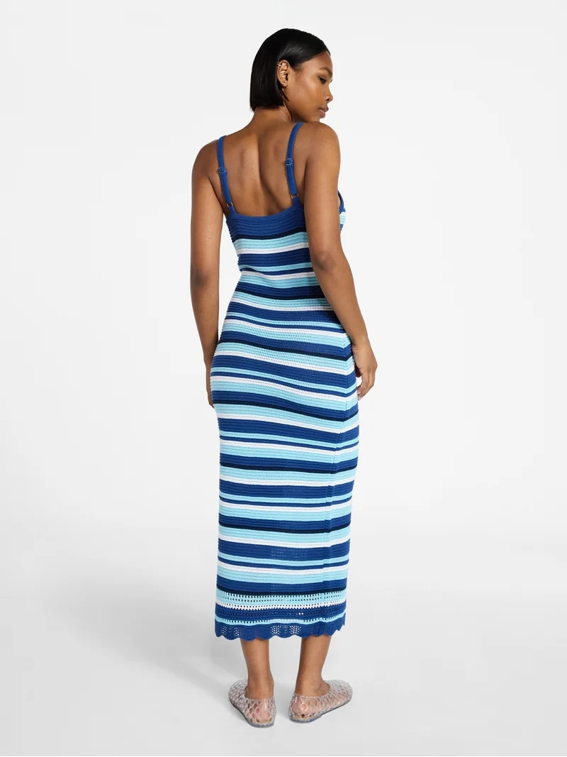 No Boundaries Crochet Cami Midi Dress, Women's XXS-XXL | Walmart (US)