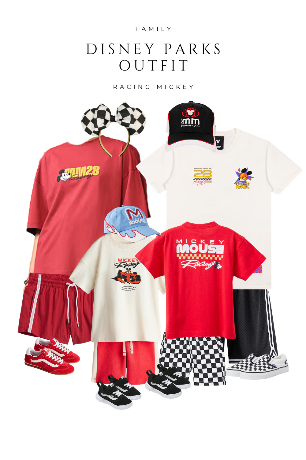  Family matching racing-inspired outfits for Disney Parks featuring Mickey racing tees, checkered prints, and sporty sneakers

 

#LTKTravel #LTKKids #LTKootd