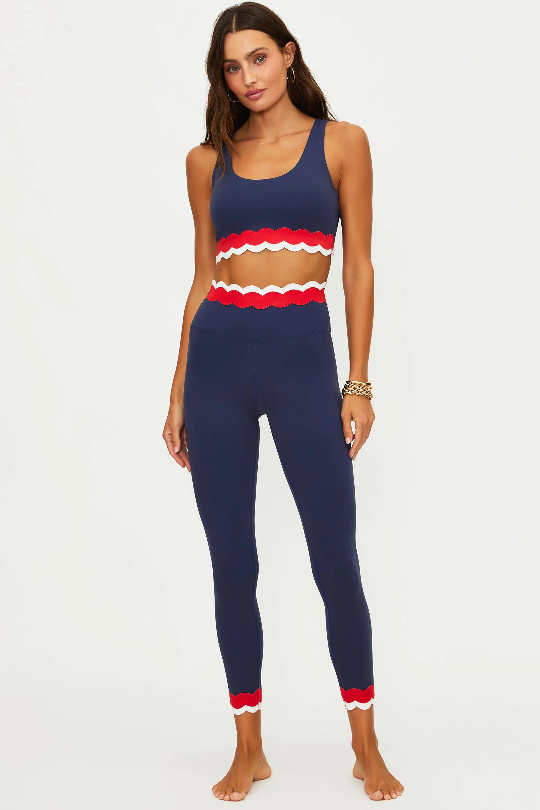 Stacy 7/8 Legging Twilight Firework Colorblock | Patriotic Legging | Beach Riot | Beach Riot
