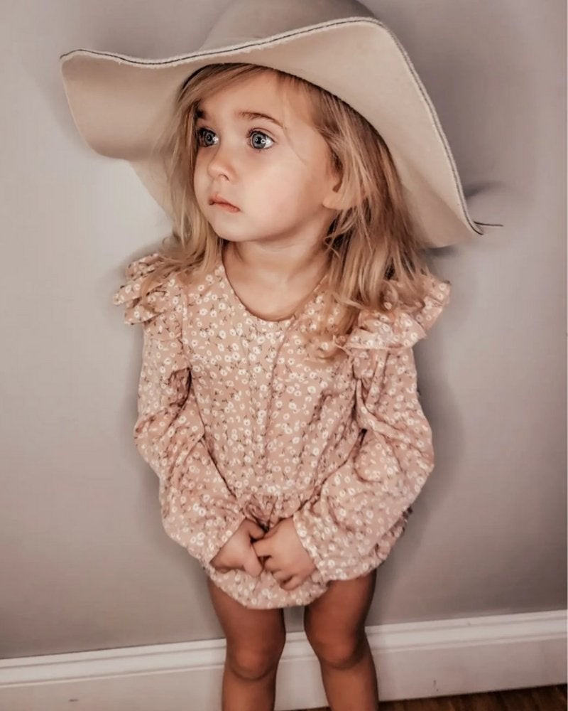 Rhodes Bubble Shorty Romper - Primrose Pink Floral | Bailey's Blossoms