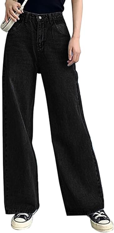 HDLTE Women Wide Leg Jeans High Waist Baggy Jeans for Women Loose Boyfriends Jeans Denim Pants Y2... | Amazon (US)