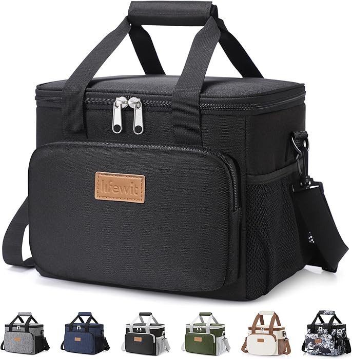 Lifewit Medium Lunch Bag, Insulated Lunch Box, Soft Cooler Cooling Tote for Adult Men Women, Blac... | Amazon (US)