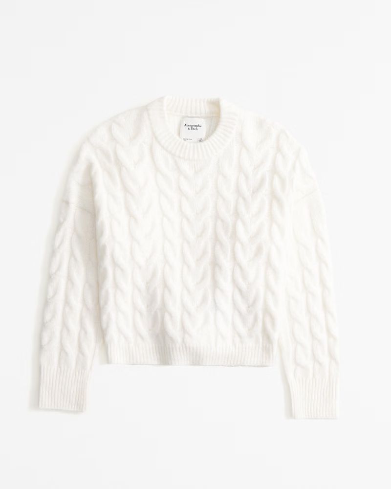 Cable Wedge Crew Sweater | Abercrombie & Fitch (US)
