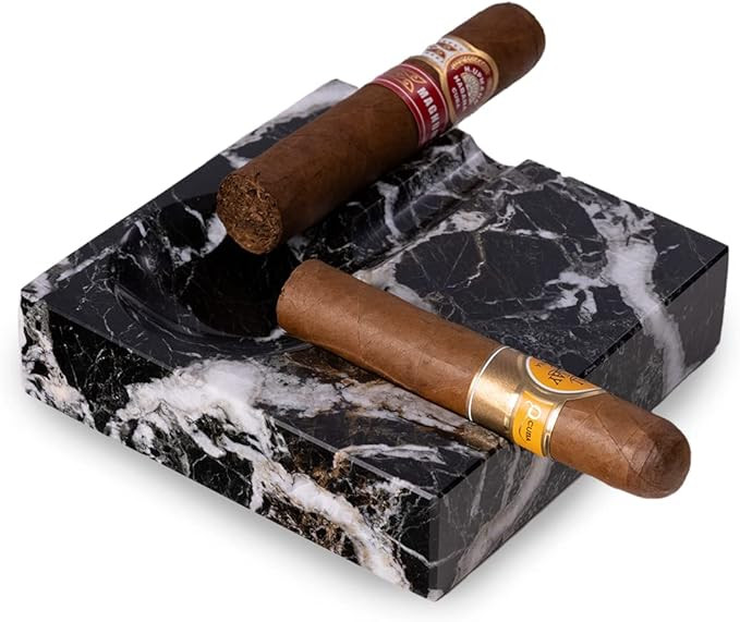 Handcrafted Genuine Marble Cigar Ashtray with Four Cigar Rests, Weather Proof, Ideal for Outdoors... | Amazon (US)