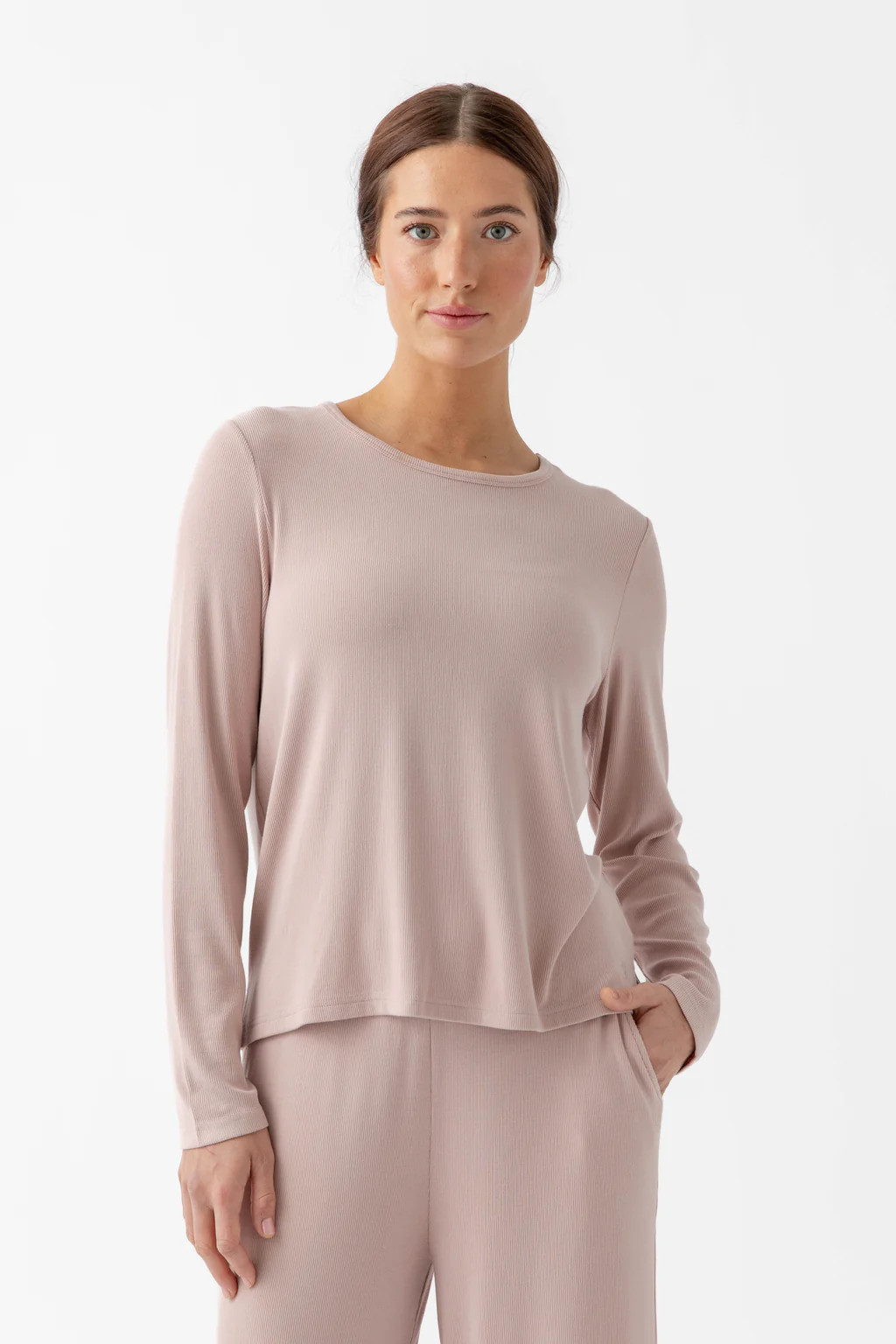 Women’s Bamboo Rib-Knit Long Sleeve Lounge Top | Cozy Earth
