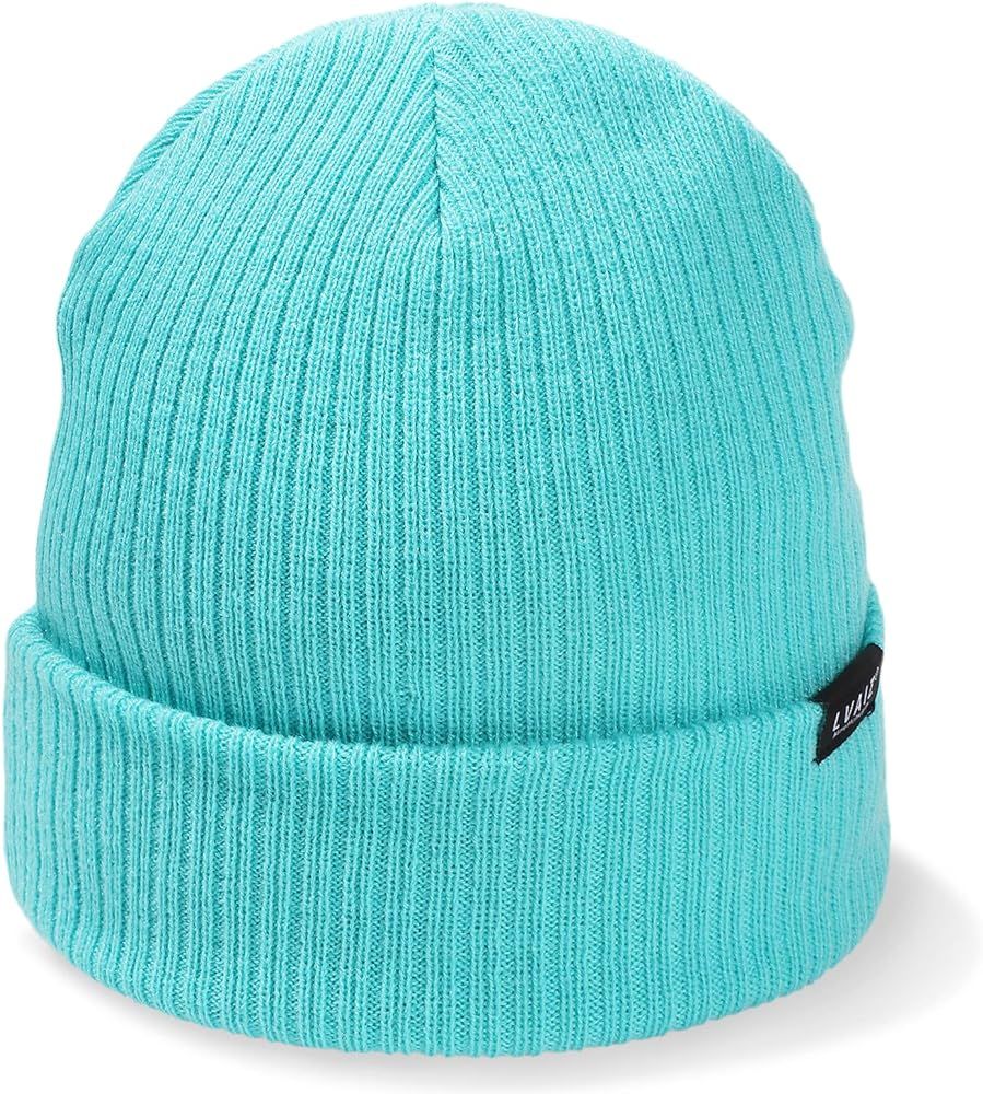 Winter Knitted Cuffed Beanie Hats for Women Soft Watch Hat Classic Knit Stretchy Warm Cap for Men | Amazon (US)