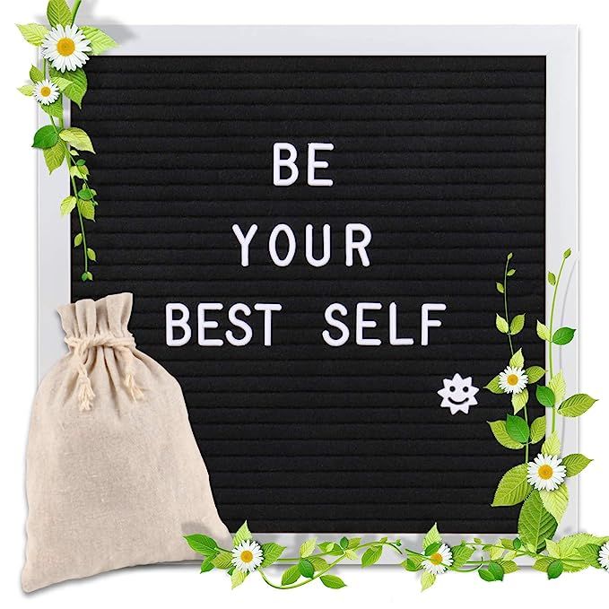 Changeable Letter Board 10x10 inches, Message Sign Board with Canvas Bag, Adjustable Stand,Wall M... | Amazon (US)