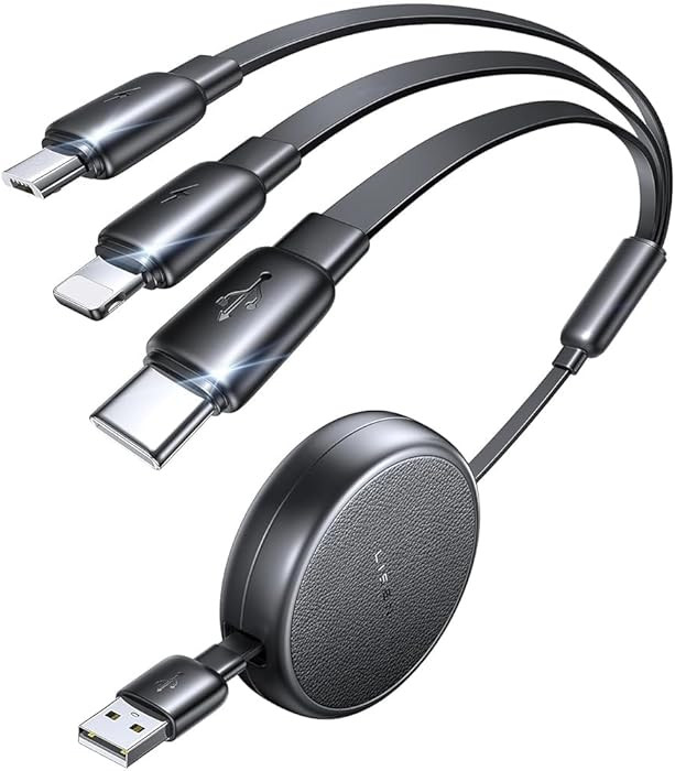 LISEN Multi Charging Cable, 3 in 1 Retractable Charging Cable, Retractable Car Charger with Type ... | Amazon (US)