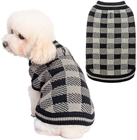 KOOLTAIL Plaid Dog Sweater Winter Clothes - Knitwear Soft Baseball Shirt Design for Small Medium ... | Amazon (US)
