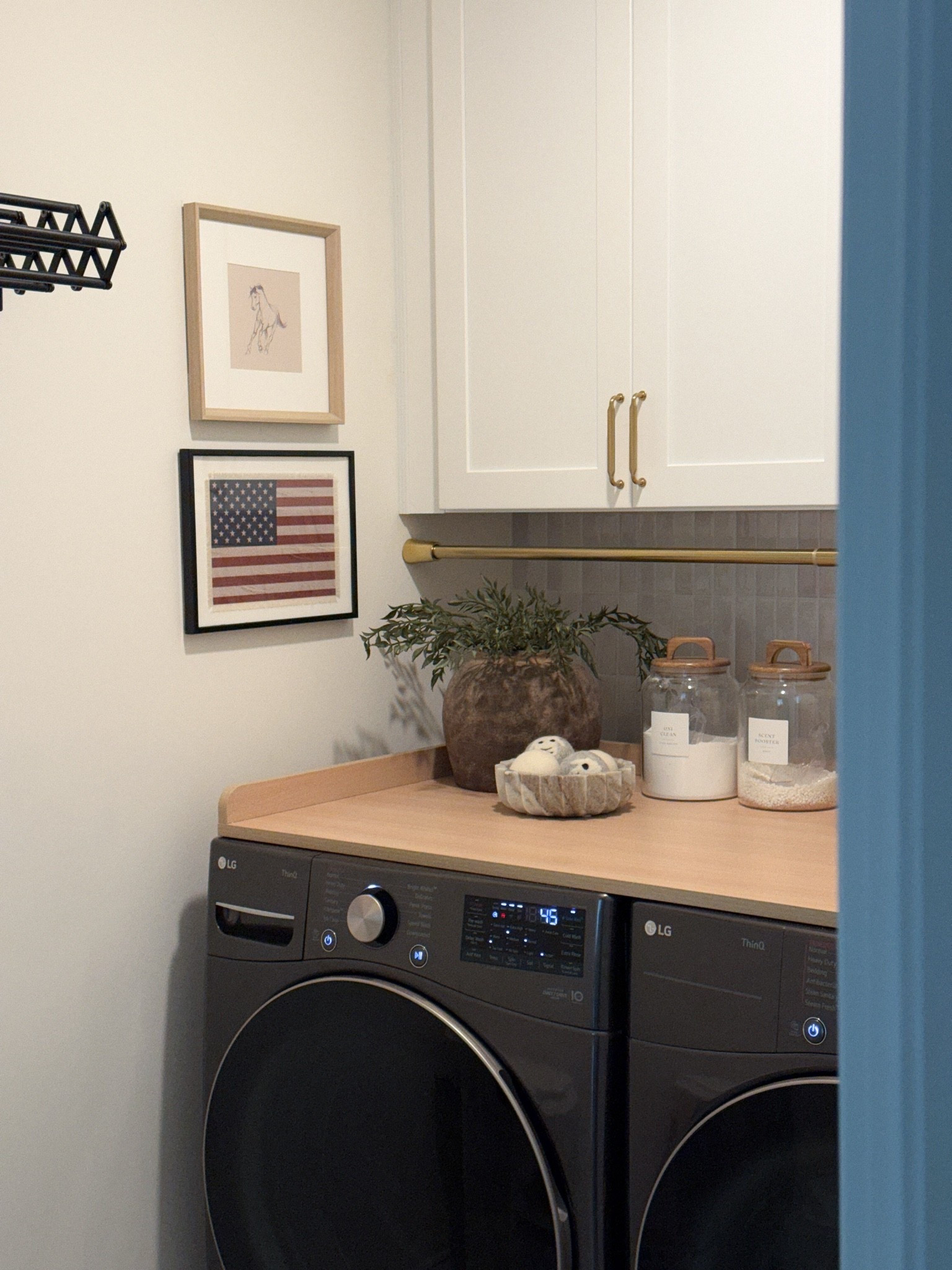 Small laundry room decor. American flag art.

#LTKHome