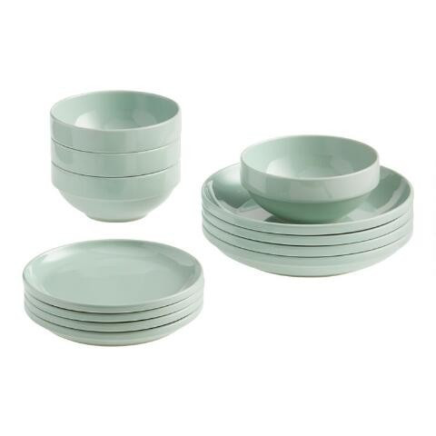 Ceramic Stacked 12 Piece Dinnerware Set | World Market