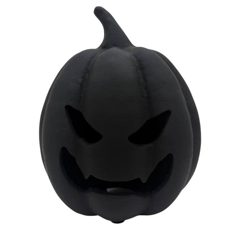 Paper Mache Jack-o'-Lantern Decoration, Black, 8.25", Halloween by Way To Celebrate | Walmart (US)