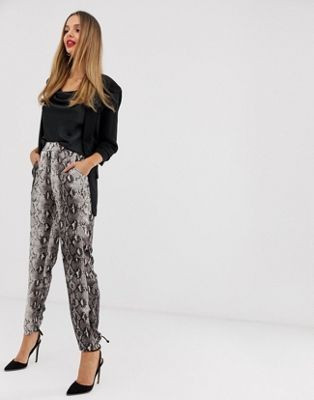 Vila snake print trousers | ASOS UK