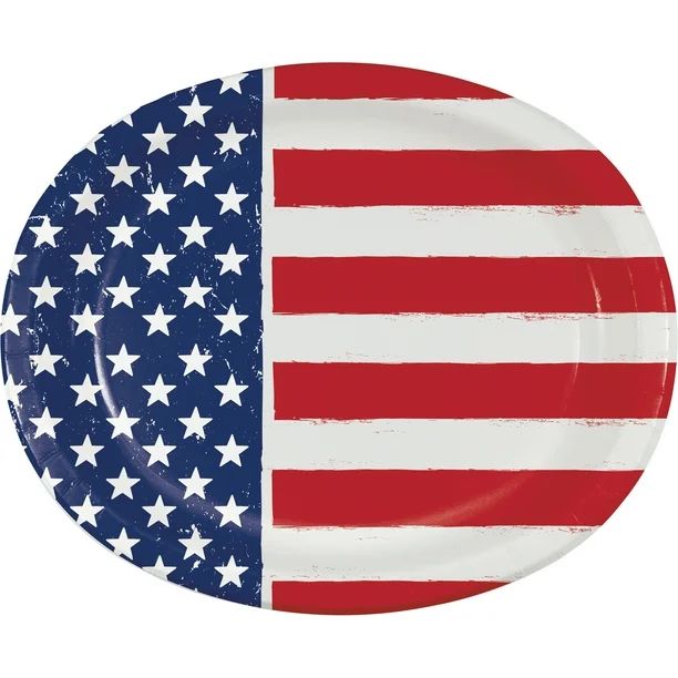 American Flag Oval Disposable Paper Plates, 10", 8 Ct. Way to Celebrate | Walmart (US)