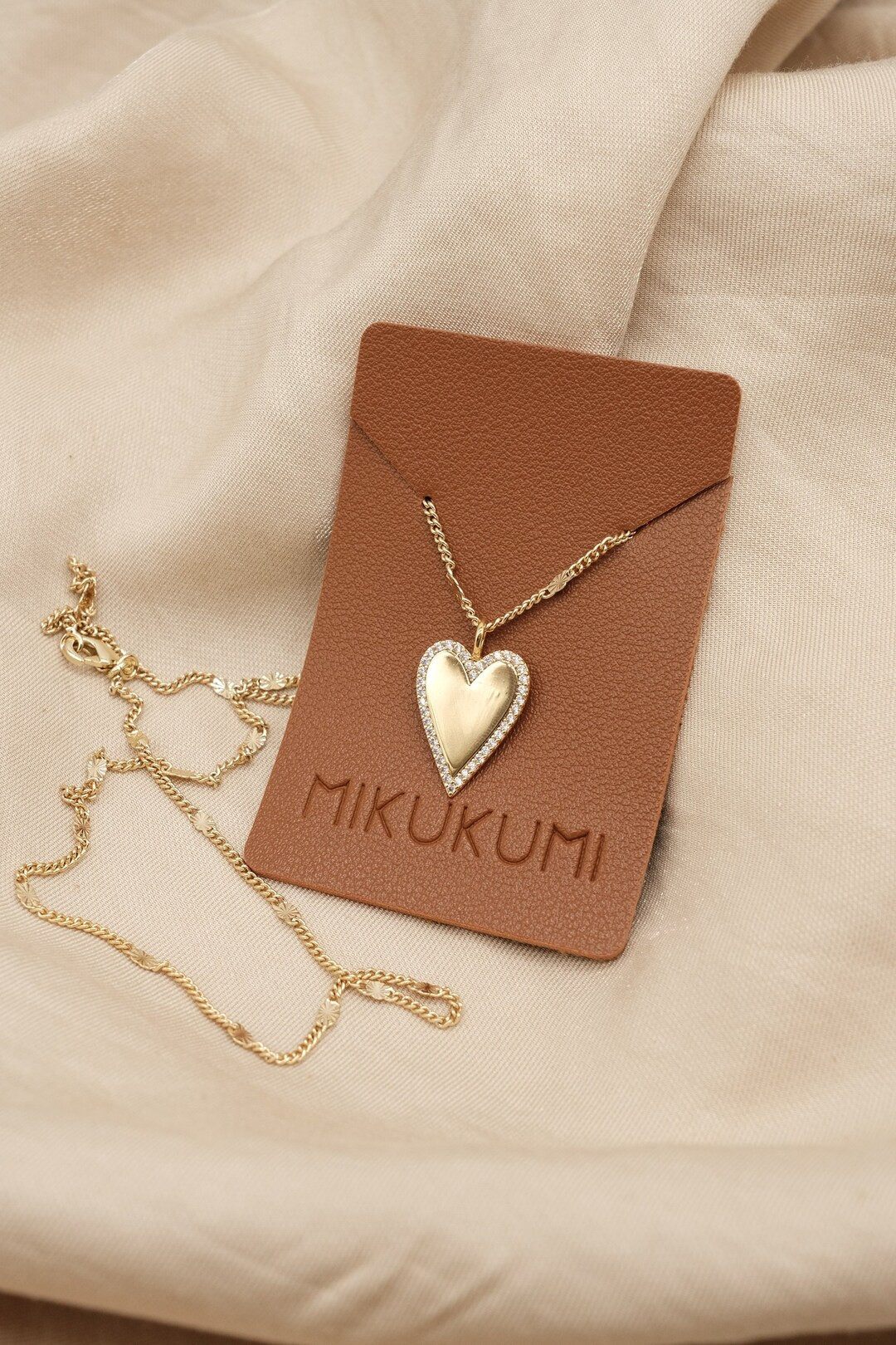 Gold Heart Necklace CZ Heart Necklace 18K Gold Filled Chain - Etsy | Etsy (US)