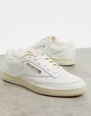 Reebok Classics Club C 1985 TV trainers in off white with pink details | ASOS | ASOS (Global)
