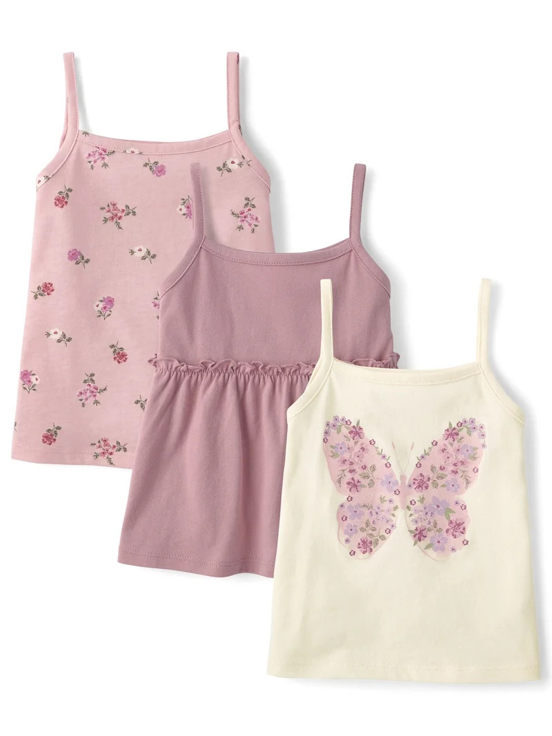 The Children's Place Toddler Girls Sleeveless Glitter Tank Top, 3-Pack, Sizes 12M-5T | Walmart (US)