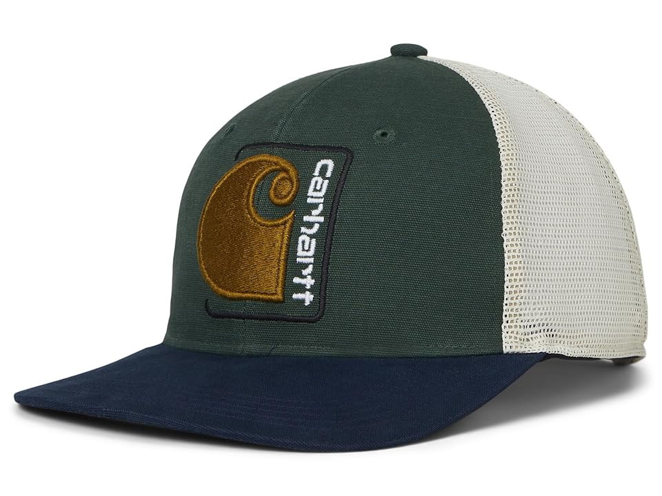 Carhartt Canvas Mesh-Back C Patch Men's Cap Men's Caps Forestry Green, Cotton | Zappos