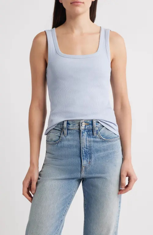 & Other Stories Rib Tank in Blue Dusty Light at Nordstrom, Size X-Large | Nordstrom