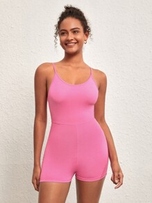 SHEIN BASICS Solid Cami Unitard Romper SKU: sw2302035152386658(41 Reviews)$7.49$7.12Join for an E... | SHEIN
