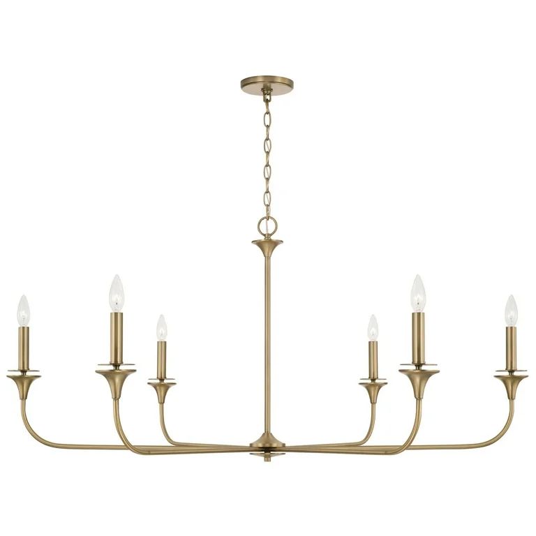 Capital Lighting 448961 Presley 6 Light 49" Wide Candle Style Chandelier - Brass | Walmart (US)