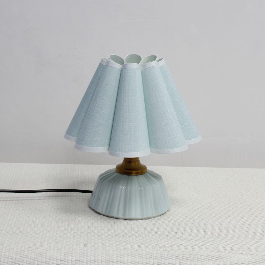 Duzy Handmade Light Greenish-blue Fabric Decoration Creative Table Lamp-40, 110-240v/50-60hz, Usi... | Etsy (US)