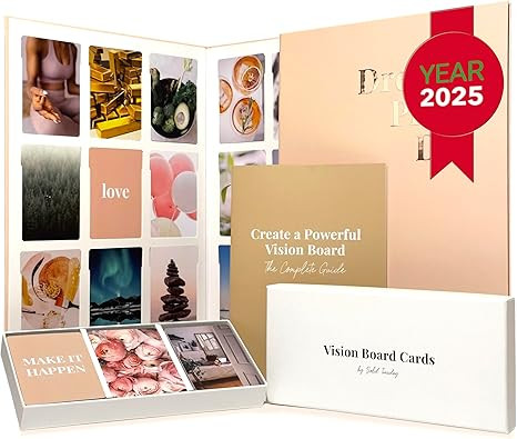 Vision Board Kit for Women - 168 Cards with Premium Pictures & Quotes, Foldable Board & Guide Boo... | Amazon (US)