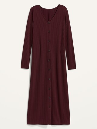 Rib-Knit Cardigan Sweater Midi Dress | Old Navy (US)