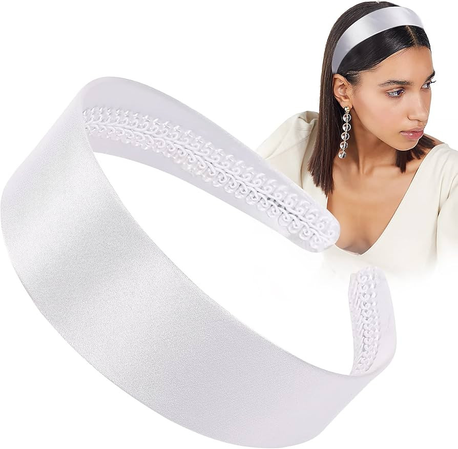 White Headband Halloween Headbands for Women - Thick Head Band 60s Headband White 70s headband fo... | Amazon (US)