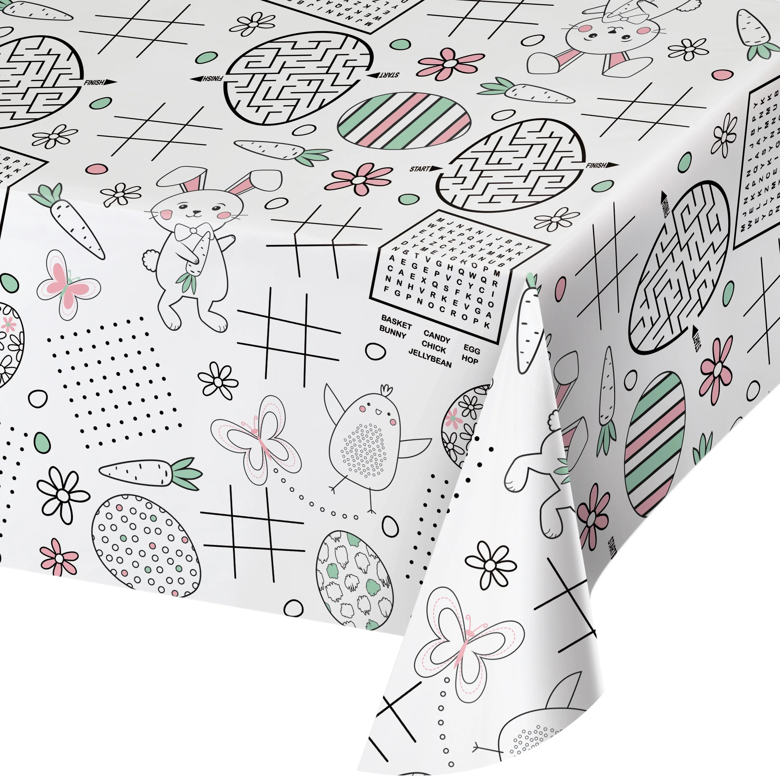 Way to Celebrate Easter Activity Paper Tablecloth 54" x 84" 1 Ct, Multicolor | Walmart (US)