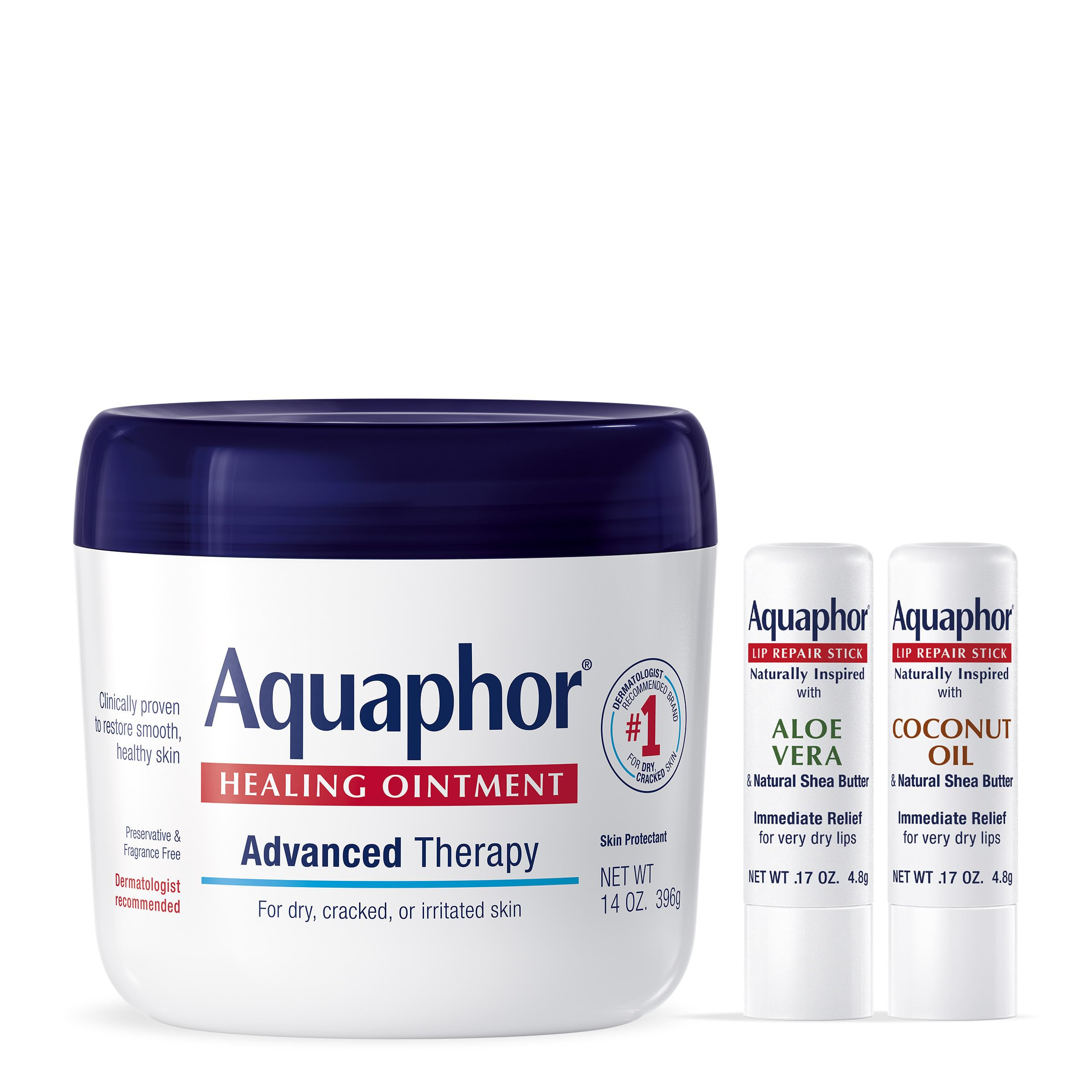 INCLUDES: One (1) 14 ounce jar of Aquaphor Healing Ointment Advanced Therapy Skin Protectant, one... | Amazon (US)