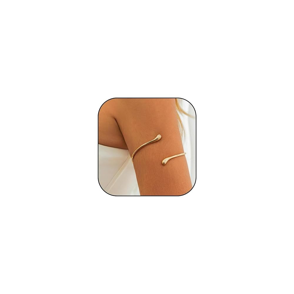 Arm Cuff Bracelet for Women 18K Gold Plated Arm Cuff Bracelet Adjustable Upper Arm Cuff Bangle Tr... | Amazon (CA)