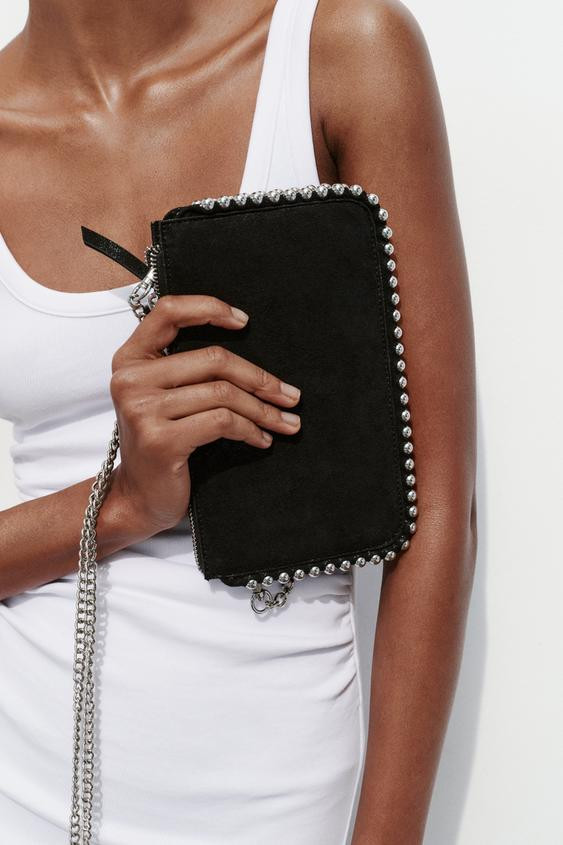STUDDED CROSSBODY WALLET BAG | Zara US