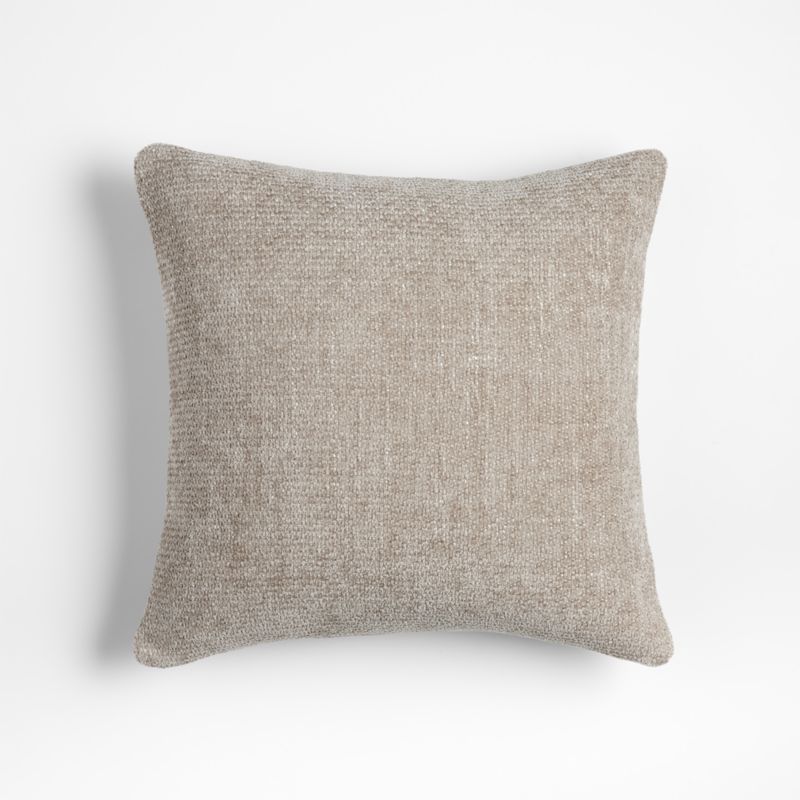 Monarch Chenille 18"x18" Natural Taupe Throw Pillow Cover | Crate & Barrel | Crate & Barrel