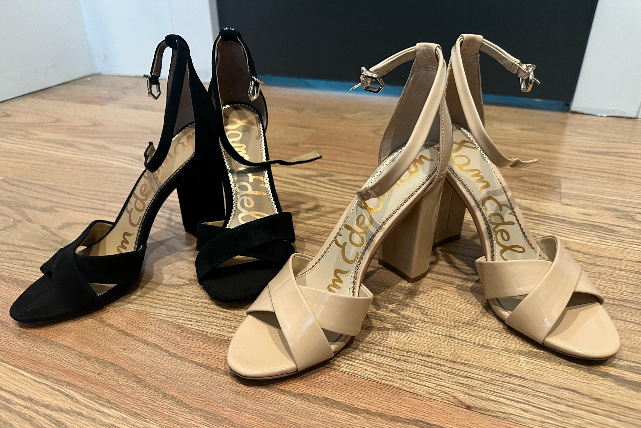 When I find a deal on a pair of heels that I love, I buy them in multiple colors. Got these Sam Edelman block heels in black suede and nude patent for less than $30 a pair at Saks Off Fifth. Great casual heels with a dress or jeans. TTS. 

#LTKstyletip #LTKshoecrush #LTKfindsunder50