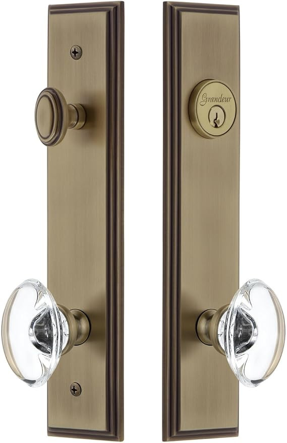 Grandeur Hardware 840331 Carre' Tall Plate Complete Entry Set with Provence Knob, Backset Size - ... | Amazon (US)