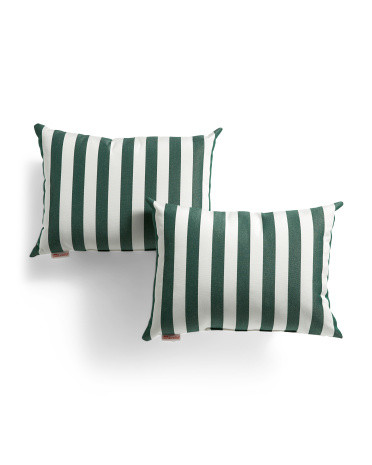 Made In Usa 2pk 12x17 Outdoor Striped Lumbar Pillows | TJ Maxx