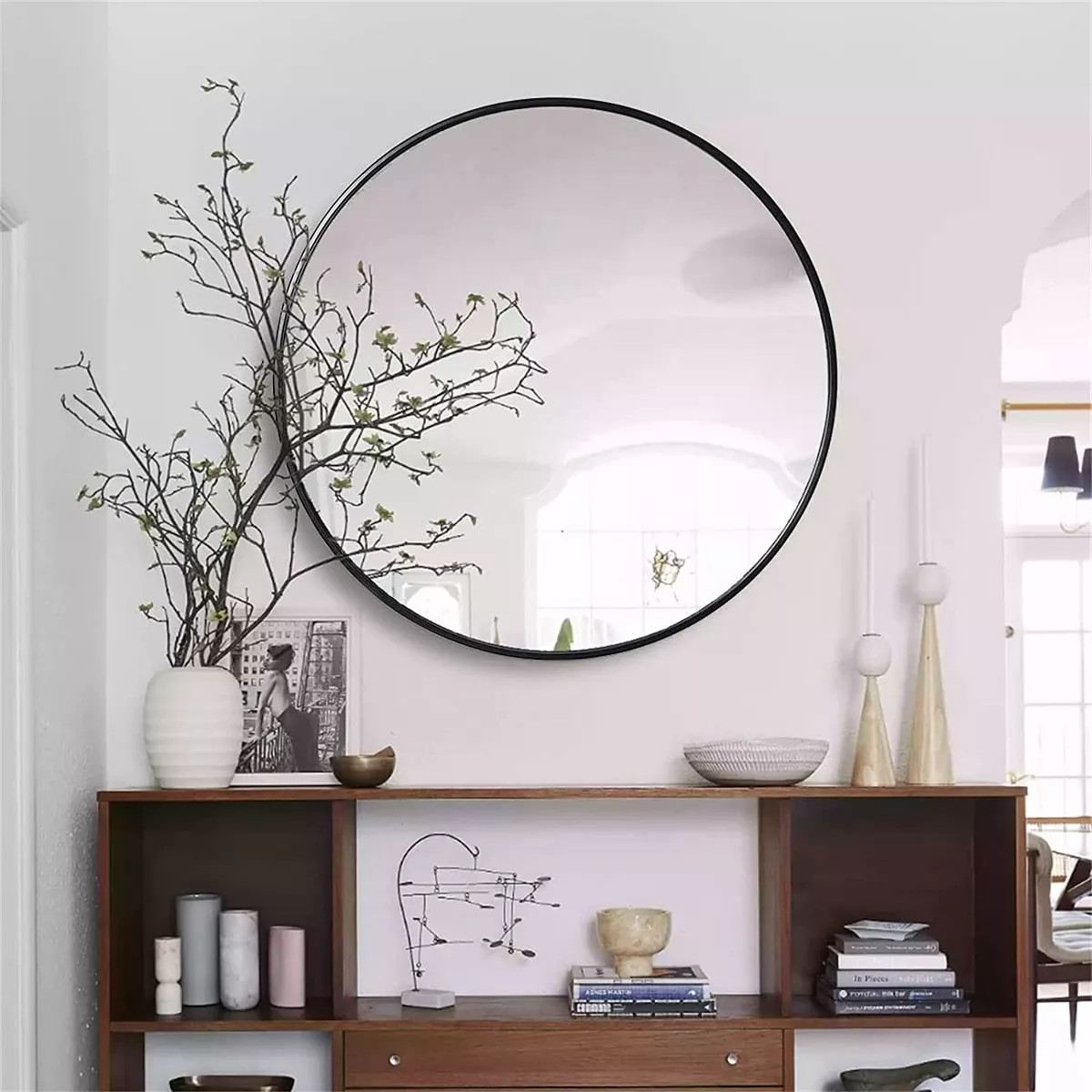 Black Circle Mirror Wall Decor,Thin Frame Mirror,Round Bathroom Mirror,Aluminum Mirror-The Pop Ho... | Target
