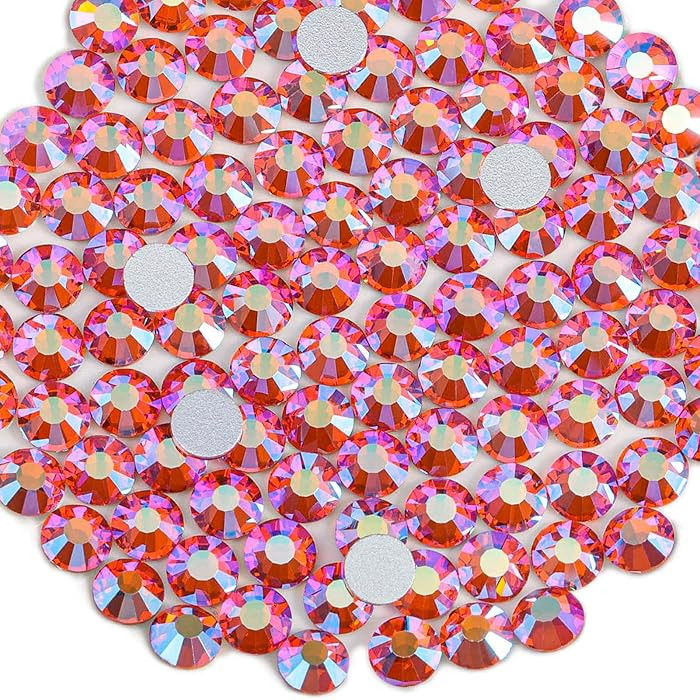 Beadsland 1440 Pieces Flat Back Crystal Rhinestones Round Gems,Hyacinth AB,SS10,2.7-2.9mm | Amazon (US)