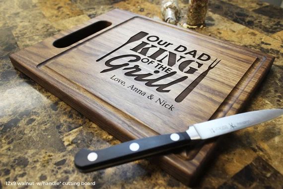 King Of The Grill Personalized Engraved Cutting Board - Custom Keepsake Birthday, Anniversary, Fa... | Etsy (US)