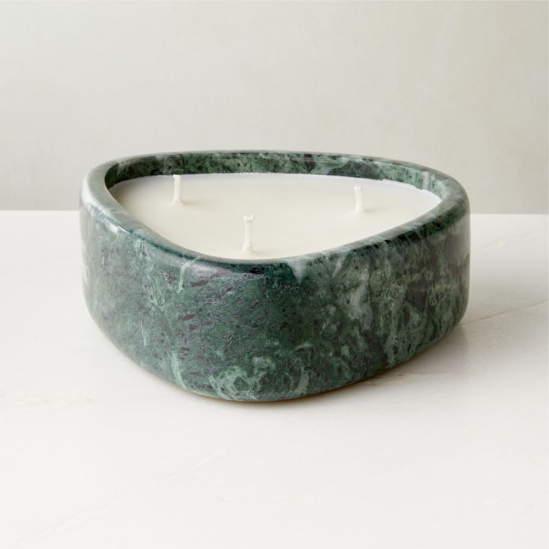 Modern Green Marble Candle Bowl + Reviews | CB2 | CB2