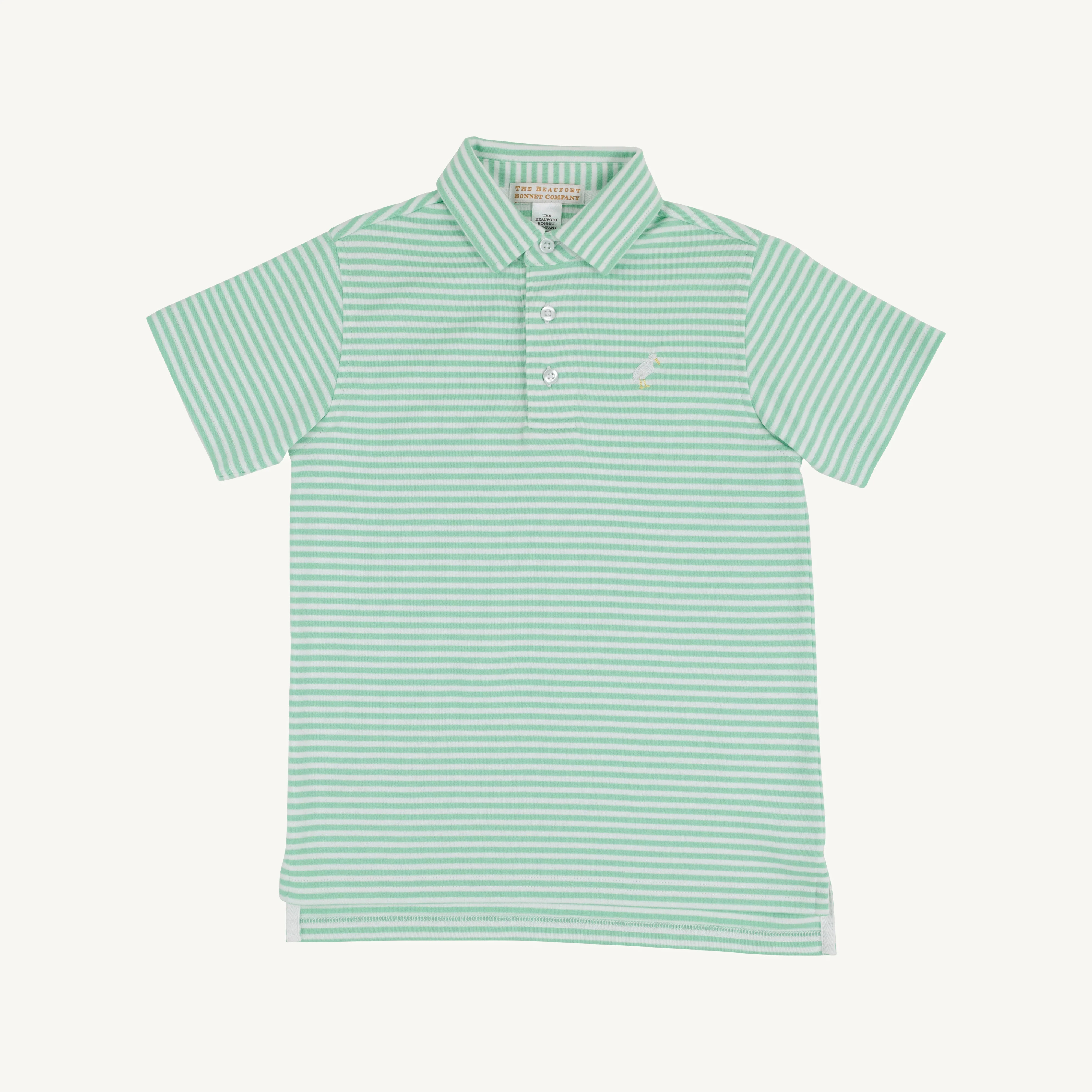 Prim & Proper Polo - Grace Bay Green Stripe Boys Polo Shirt | Multicolor Stork | The Beaufort Bonnet Company