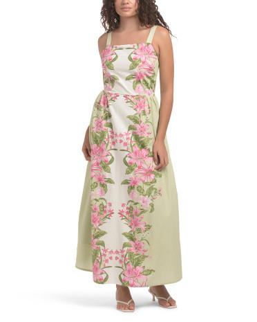 Sleeveless Color Blocked Floral Maxi Dress | TJ Maxx