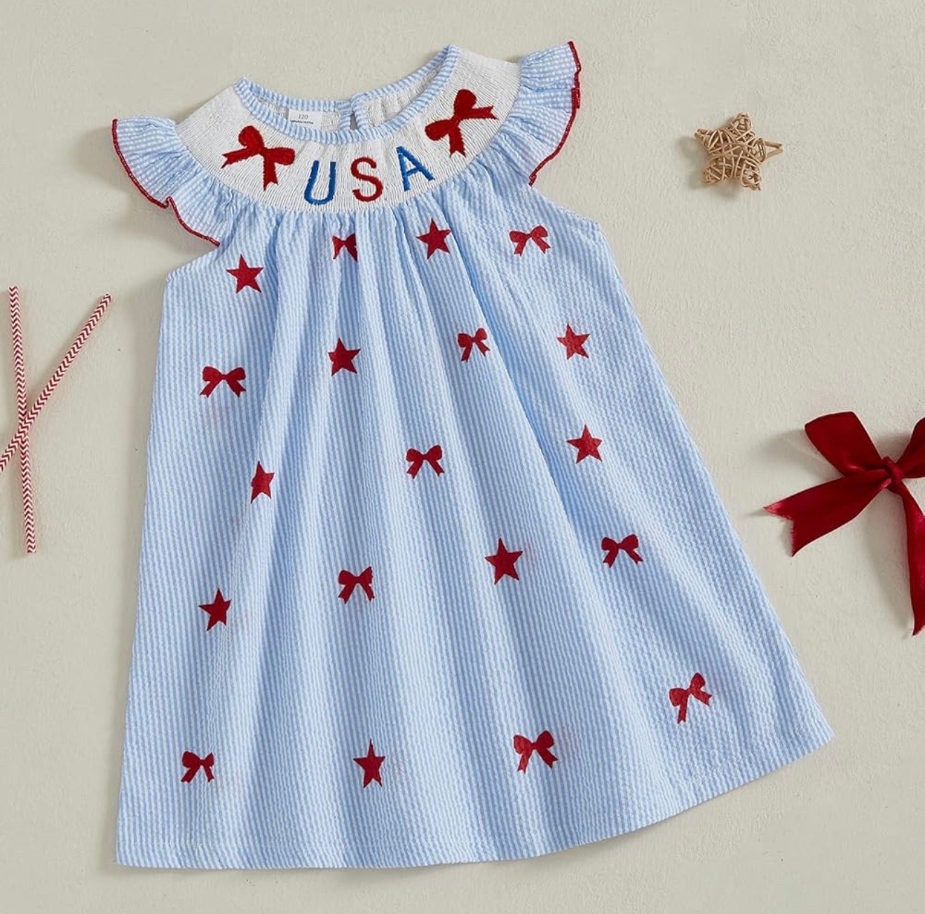Patriotic Toddler Girl Outfit 🇺🇸 Americana Dress, Firework Bow & Summer Sandals

The sweetest little patriotic outfit for summer ❤️🤍💙 This adorable toddler look features a blue seersucker USA embroidered dress with red bows and stars, the cutest firework print bow, and neutral woven sandals that go with everything ✨ Perfect for Memorial Day, Fourth of July, parades, cookouts, summer photos, or matching sibling moments 🇺🇸 Such a classic Americana outfit for your little girl!

toddler patriotic outfit, girls 4th of july dress, toddler americana dress, usa embroidered dress, toddler memorial day outfit, patriotic toddler girl outfit, girls summer dress, seersucker toddler dress, fourth of july kids fashion, toddler bow outfit, patriotic sandals for girls, americana kids style 🇺🇸🎀✨

#LTKmomlife #LTKKids #LTKBaby