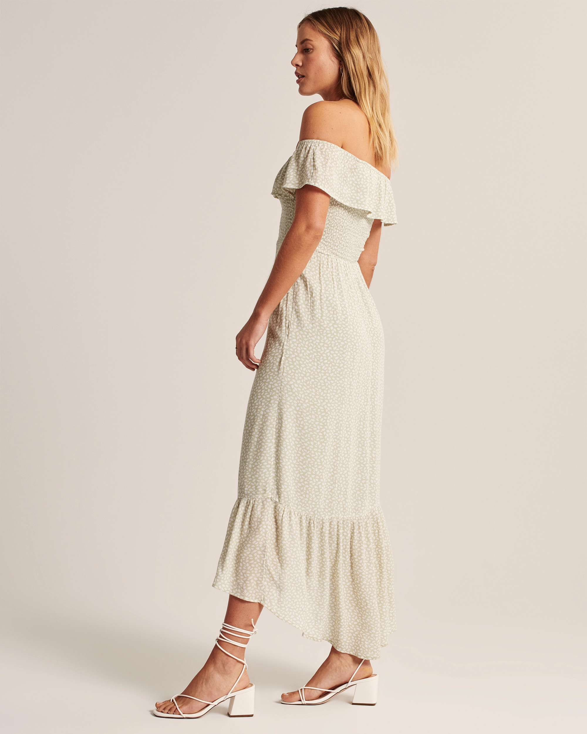 Off-The-Shoulder Smocked Maxi Dress | Abercrombie & Fitch (US)