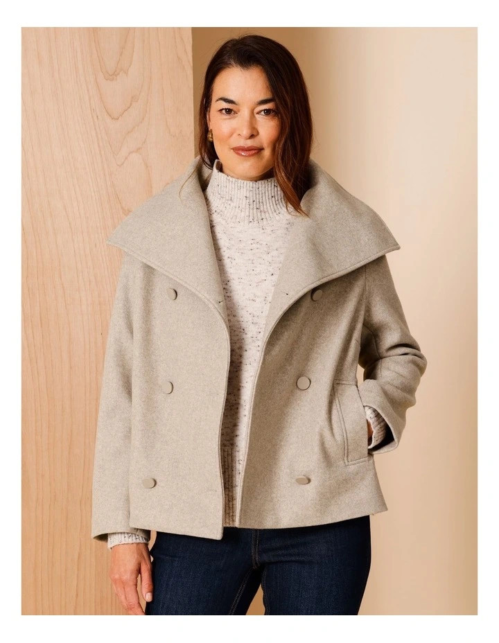 RegattaDouble Breasted Funnel Neck Jacket in Neutral | Myer